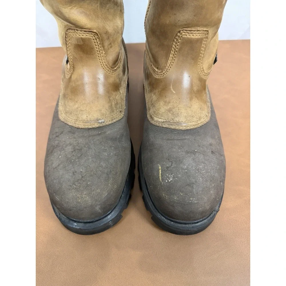 Timberland Pro Boots Mens Size 10.5 Wide Rigmaster Steel Toe Work Brown Leather